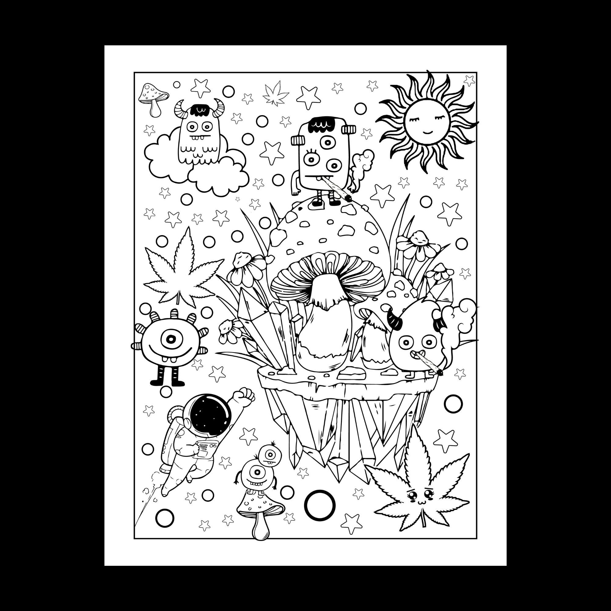 stoned cartoon characters coloring pages