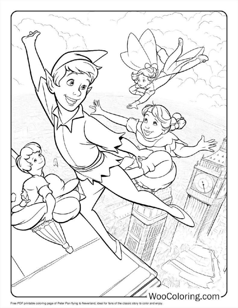 100 Peter Pan Coloring Pages Free PDF To Print Woo Coloring