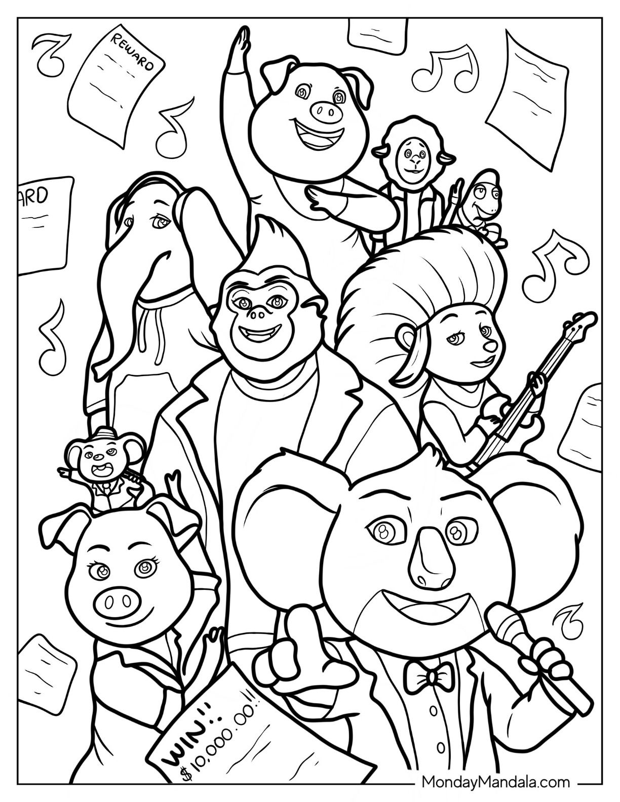 1000 Images About Coloring Pages On Pinterest Online Coloring Pages Sing Movie Coloring Pages To Print