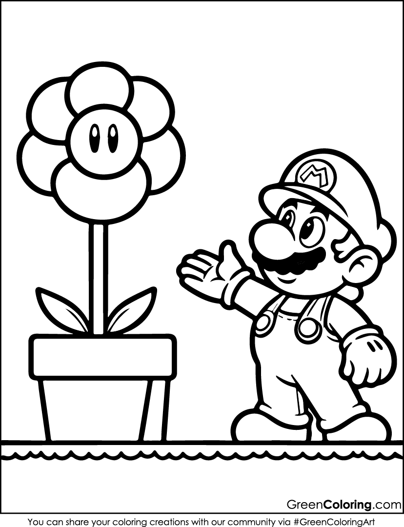 coloring pages of super mario characters