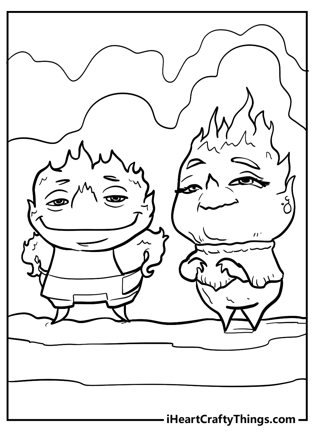 elemental characters coloring pages