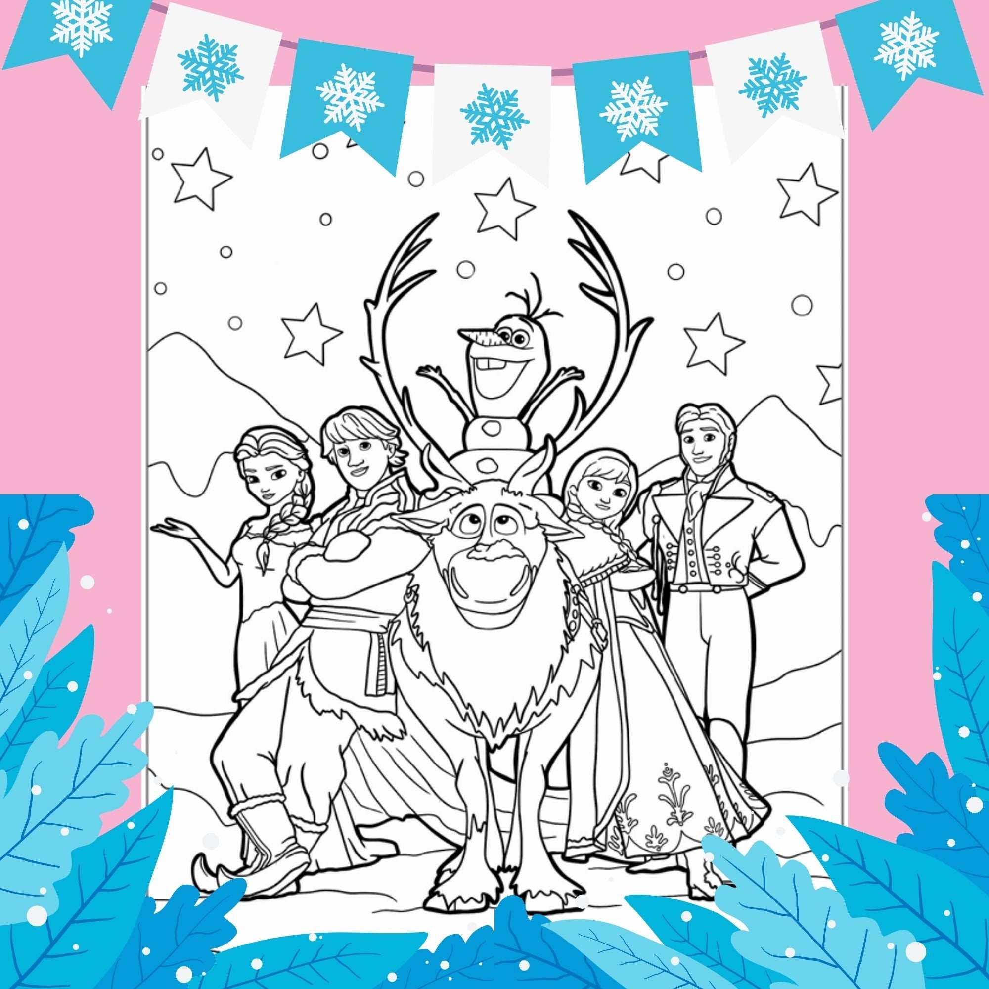 15 Frozen Elsa Anna Coloring Pages A4 Printable PDF Etsy