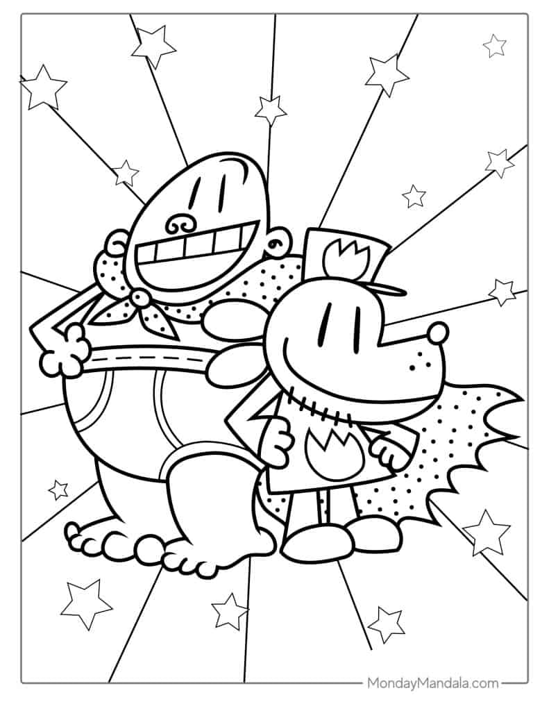 dog man characters coloring pages