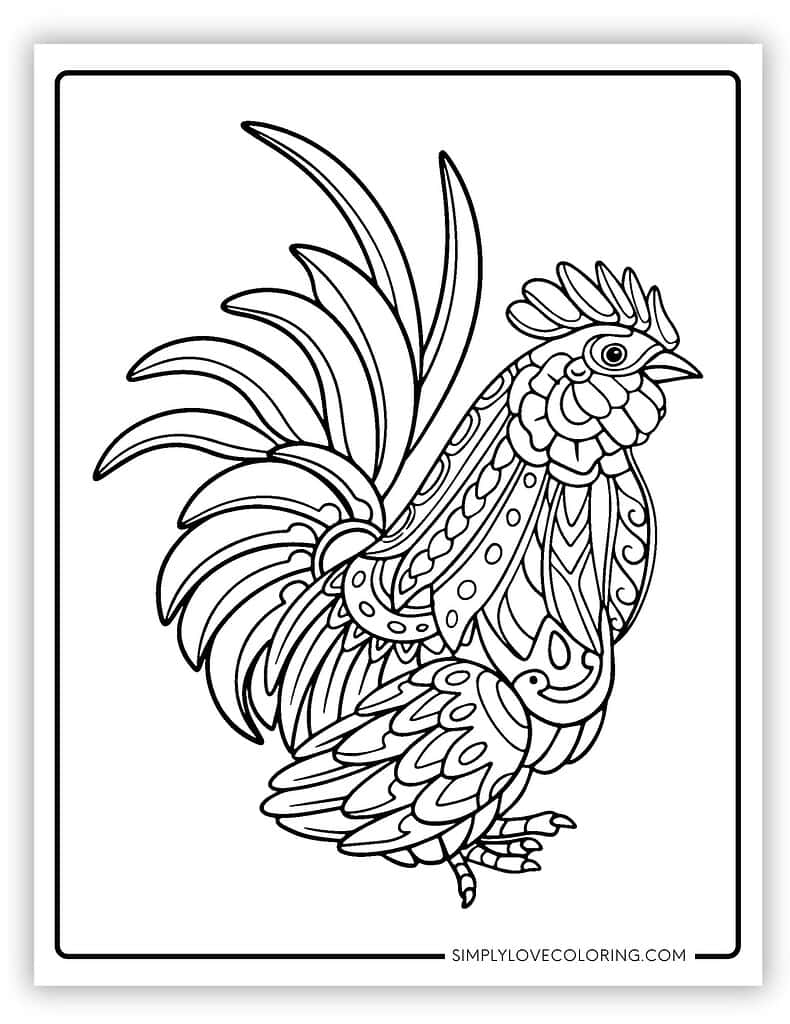 19 Rooster Coloring Pages Free PDF Printables Simply Love Coloring