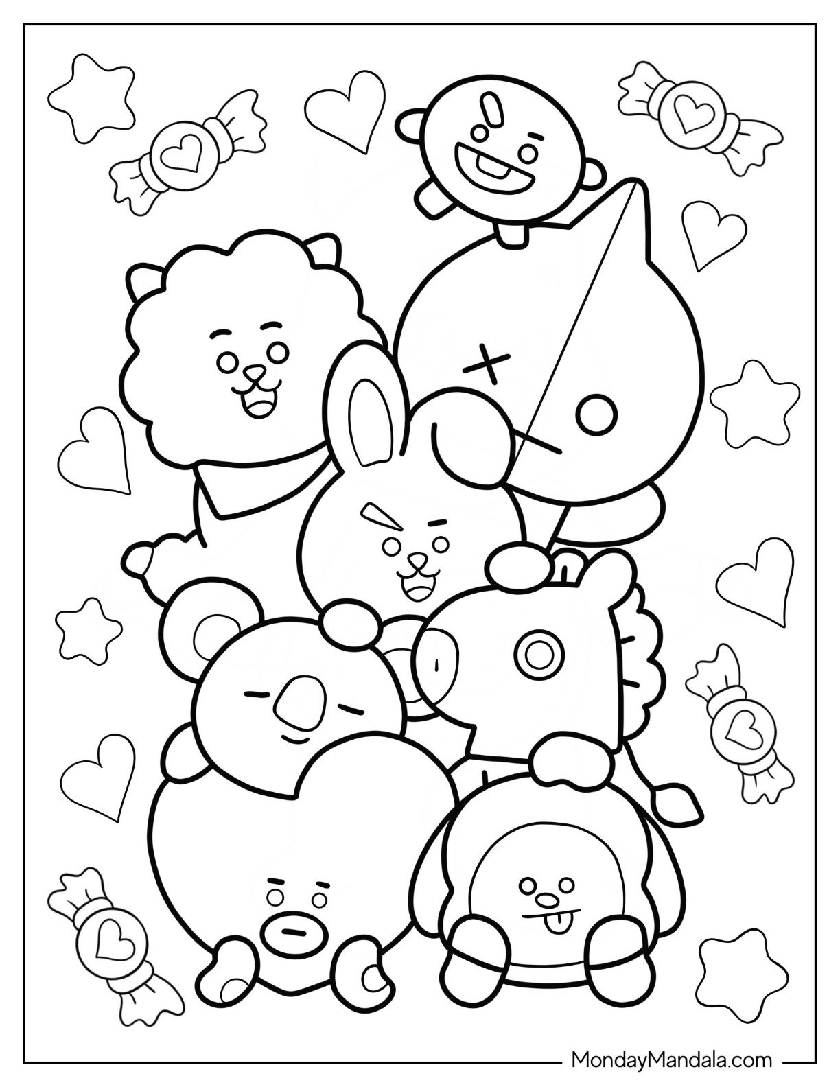 20 BT21 Coloring Pages Free PDF Printables 
