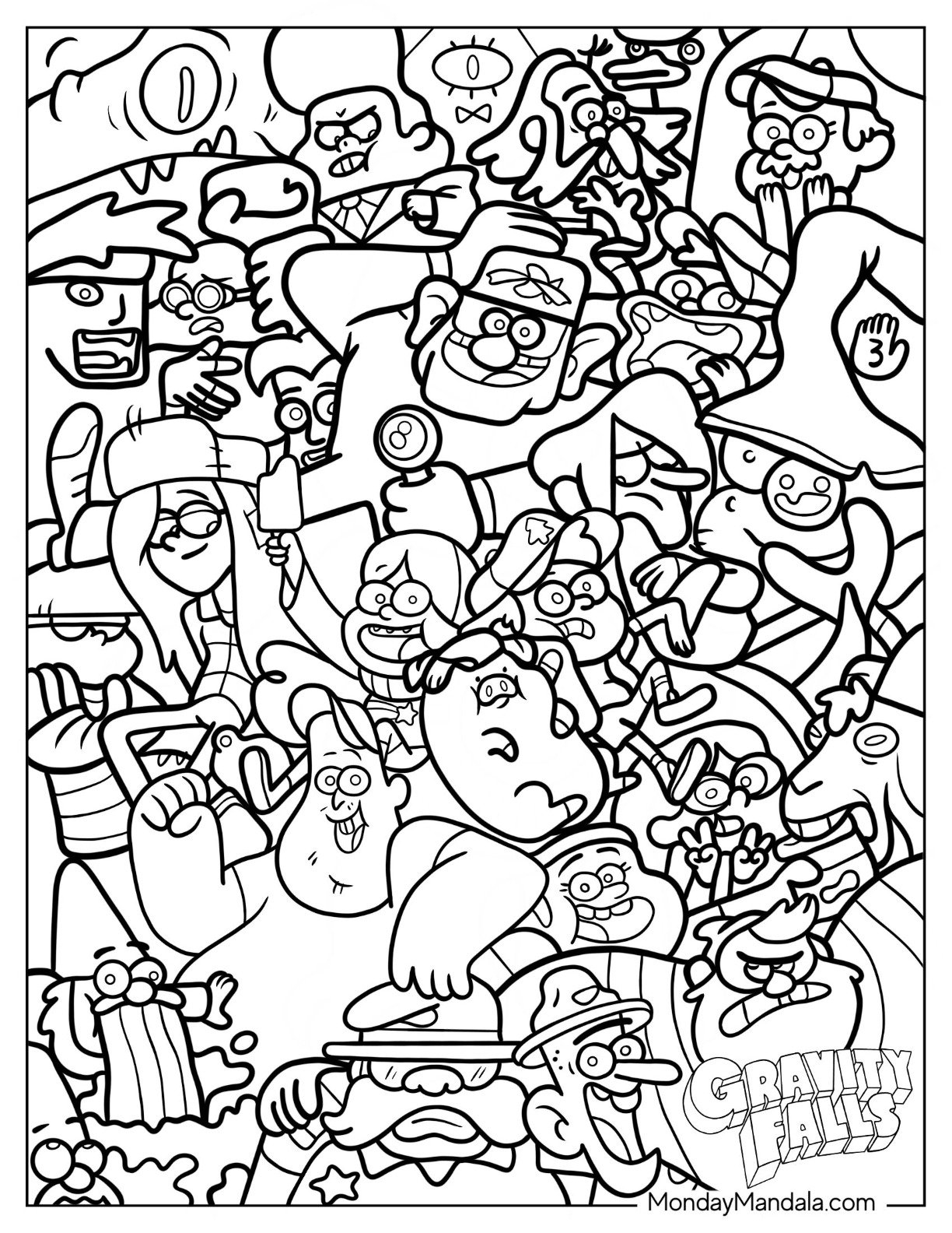 gravity falls characters coloring pages