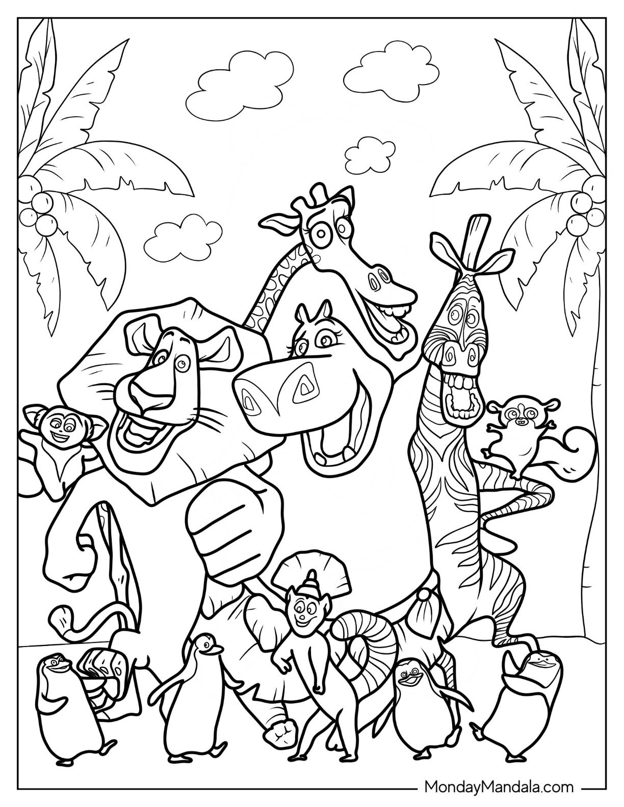 20 Madagascar Coloring Pages Free PDF Printables 