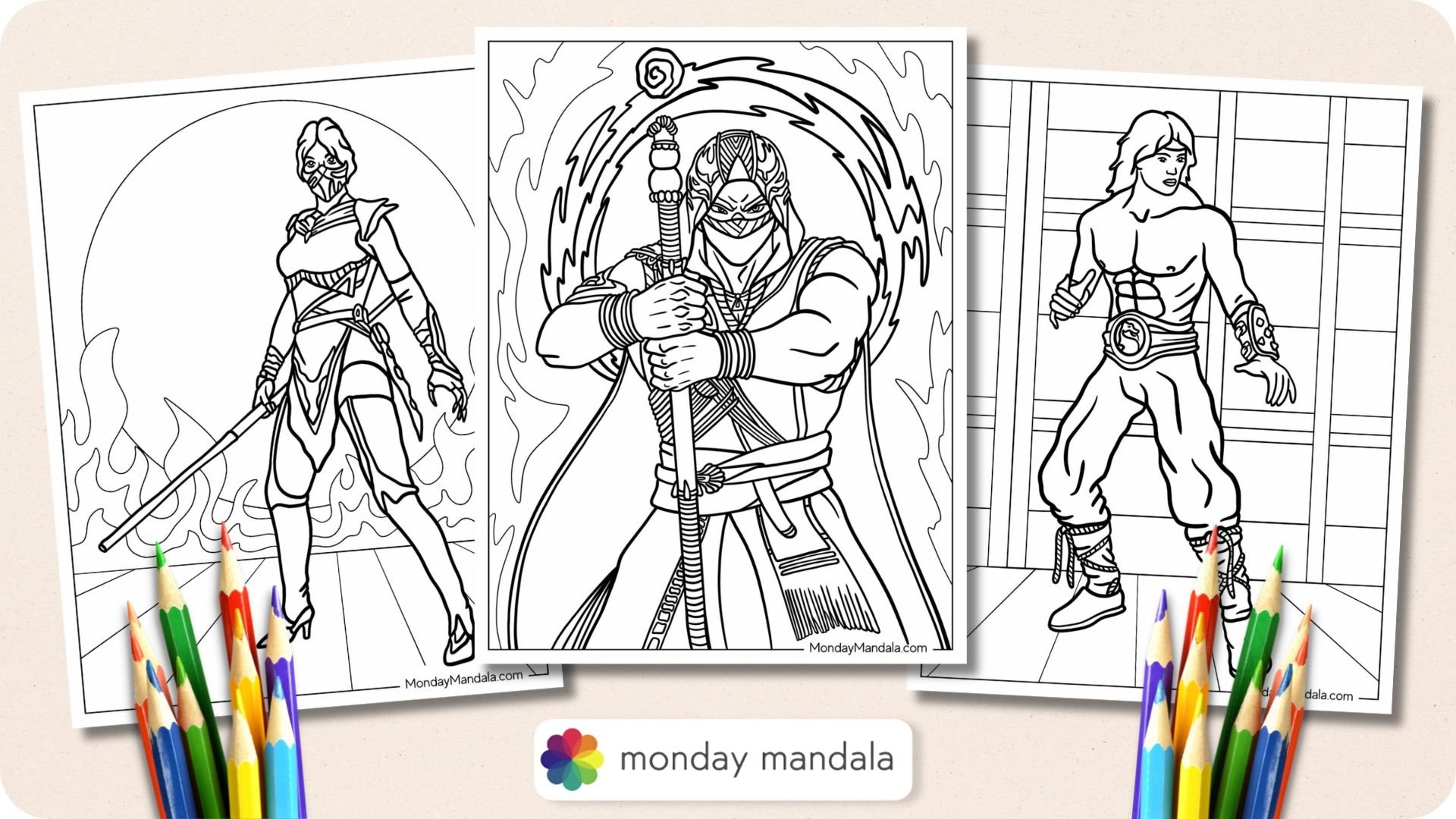 mortal kombat characters coloring pages
