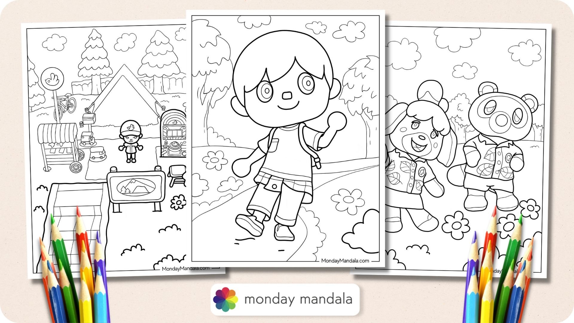 animal crossing coloring page