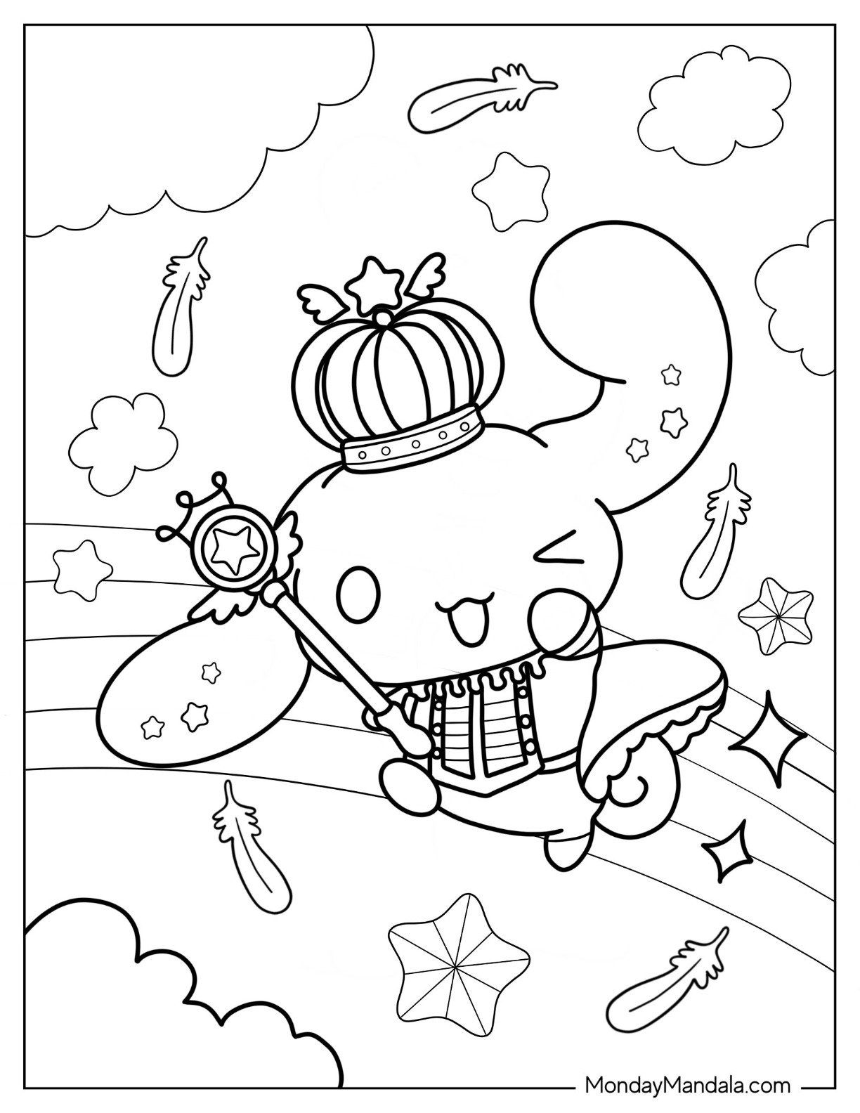 cinnamon roll character coloring page