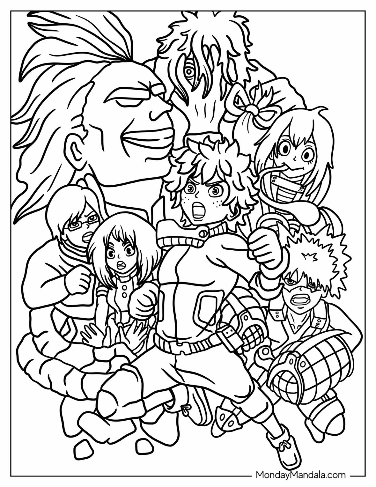 my hero academia characters coloring pages