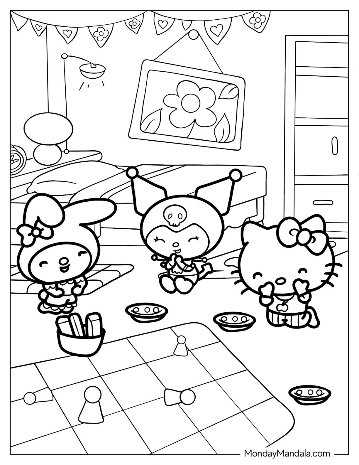 sanrio characters coloring pages kuromi