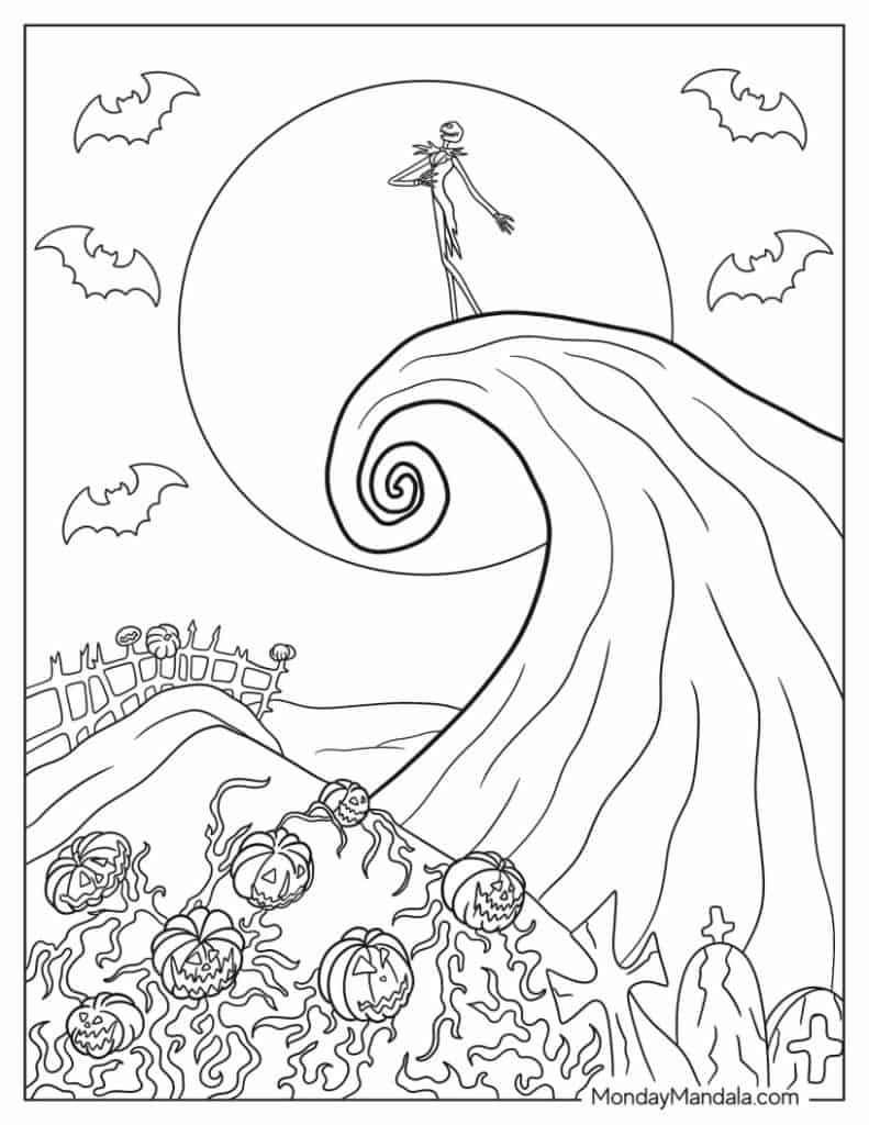 nightmare before christmas characters coloring pages
