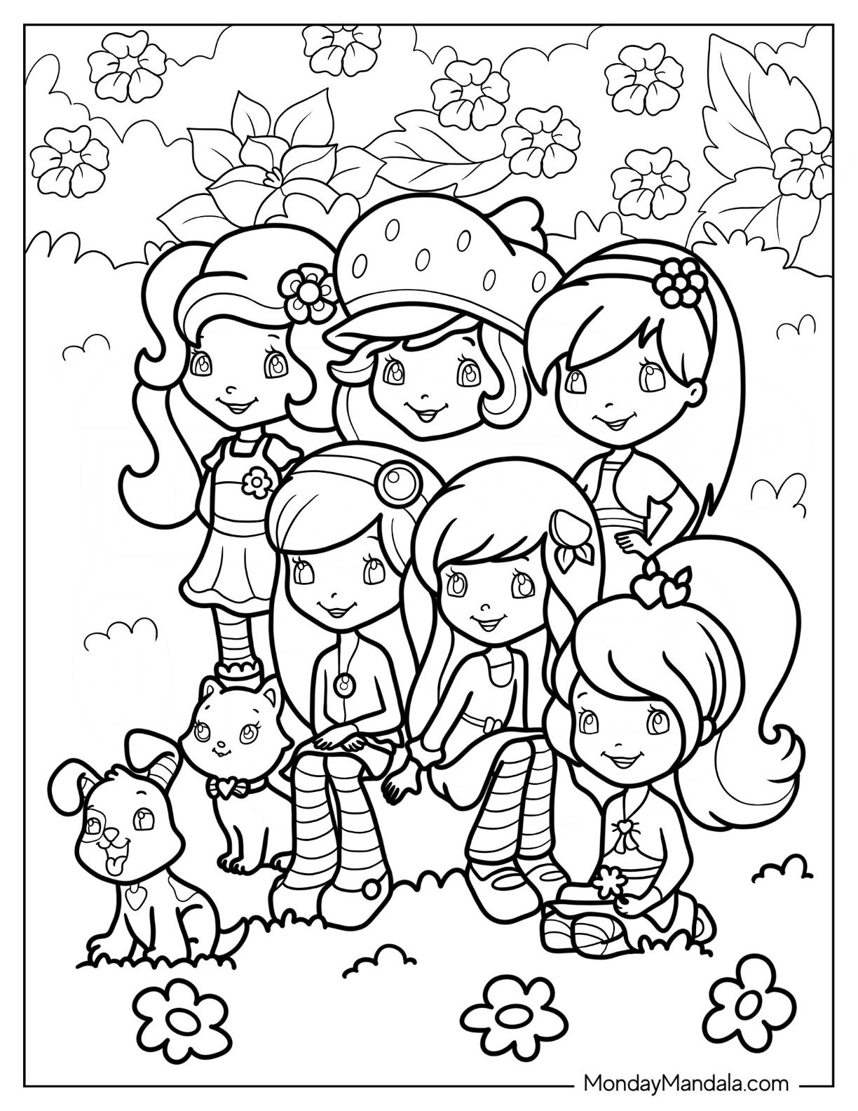 strawberry shortcake character coloring pages