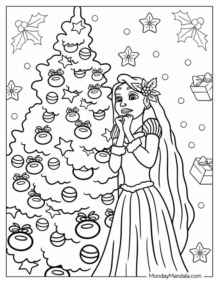 24 Disney Christmas Coloring Pages Free PDF Printables