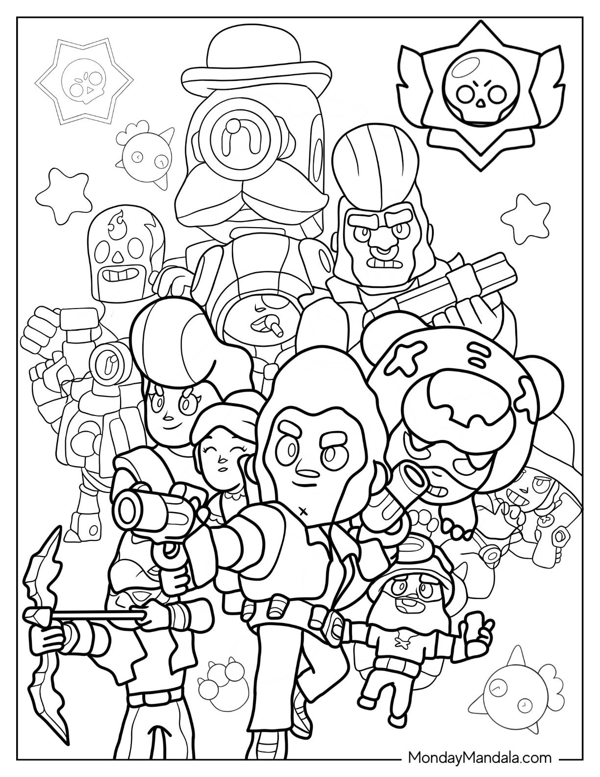 25 Brawl Stars Coloring Pages Free PDF Printables