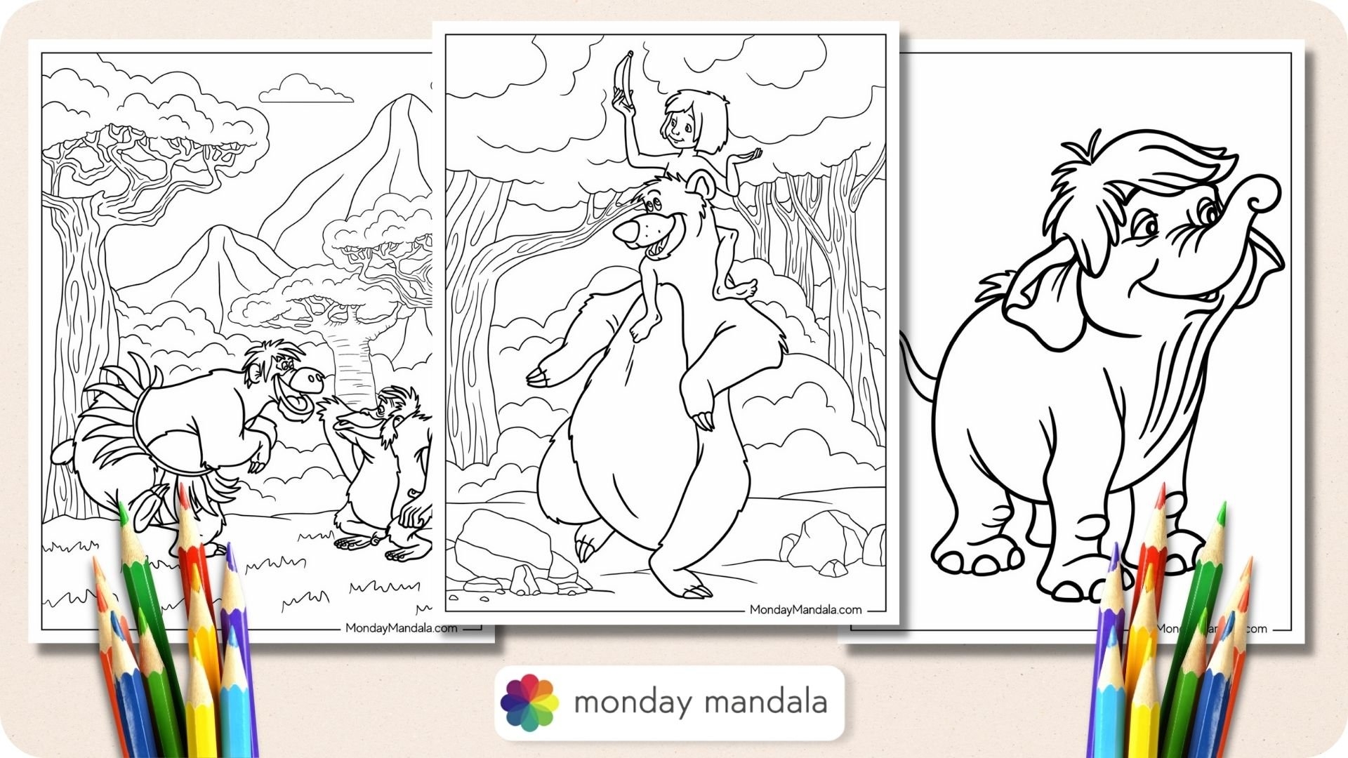 26 Jungle Book Coloring Pages Free PDF Printable 
