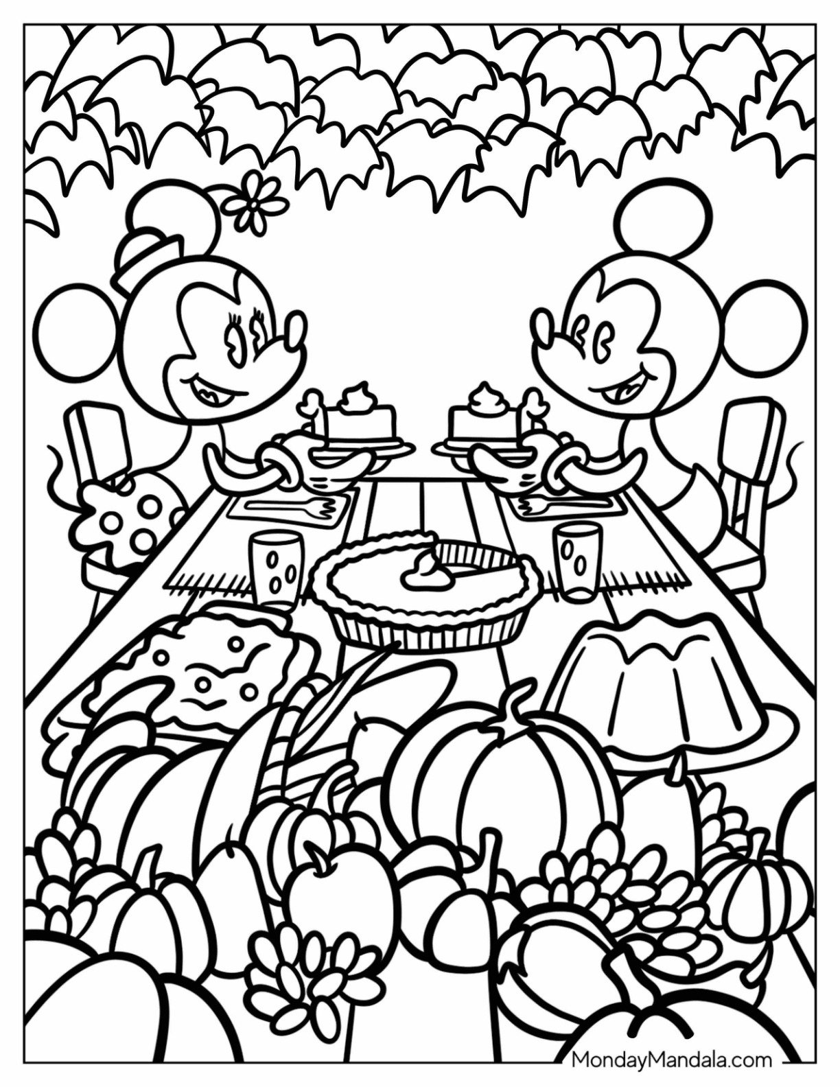 character thanksgiving coloring pages