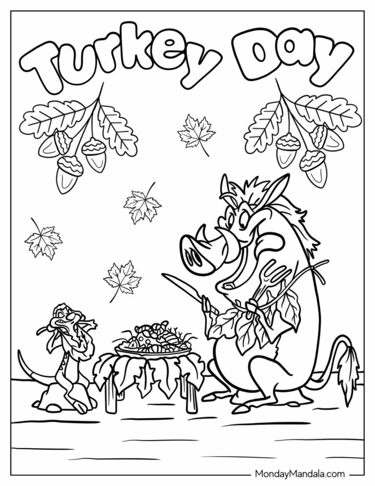 28 Disney Thanksgiving Coloring Pages Free Printables