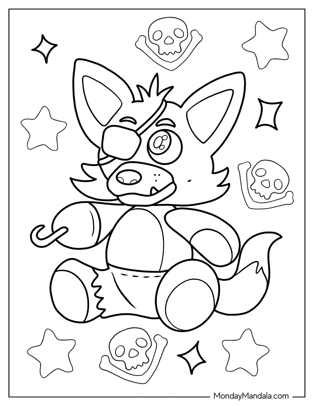 fnaf all characters coloring pages