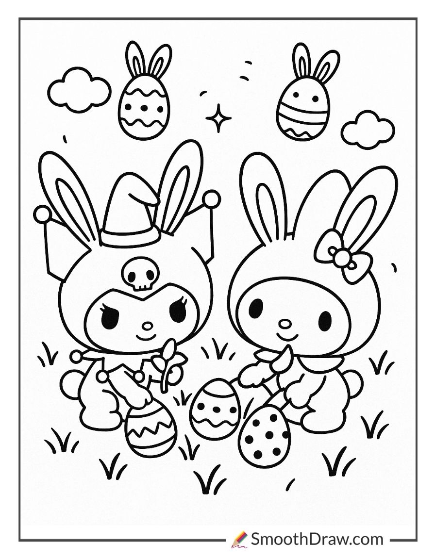 kuromi characters coloring pages