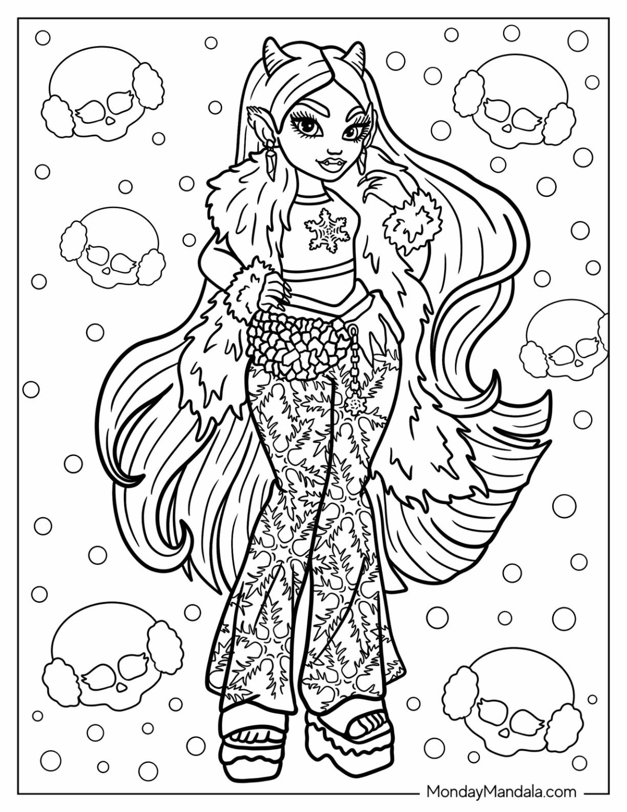 monster high characters coloring pages