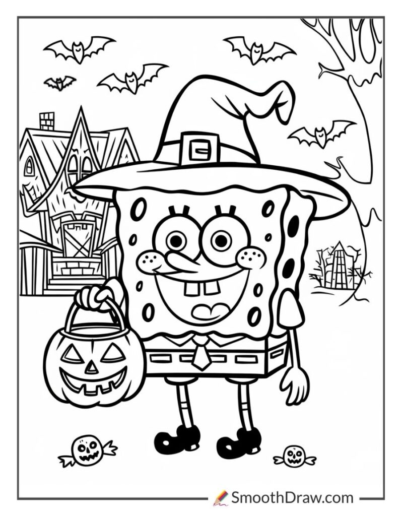all spongebob characters coloring pages