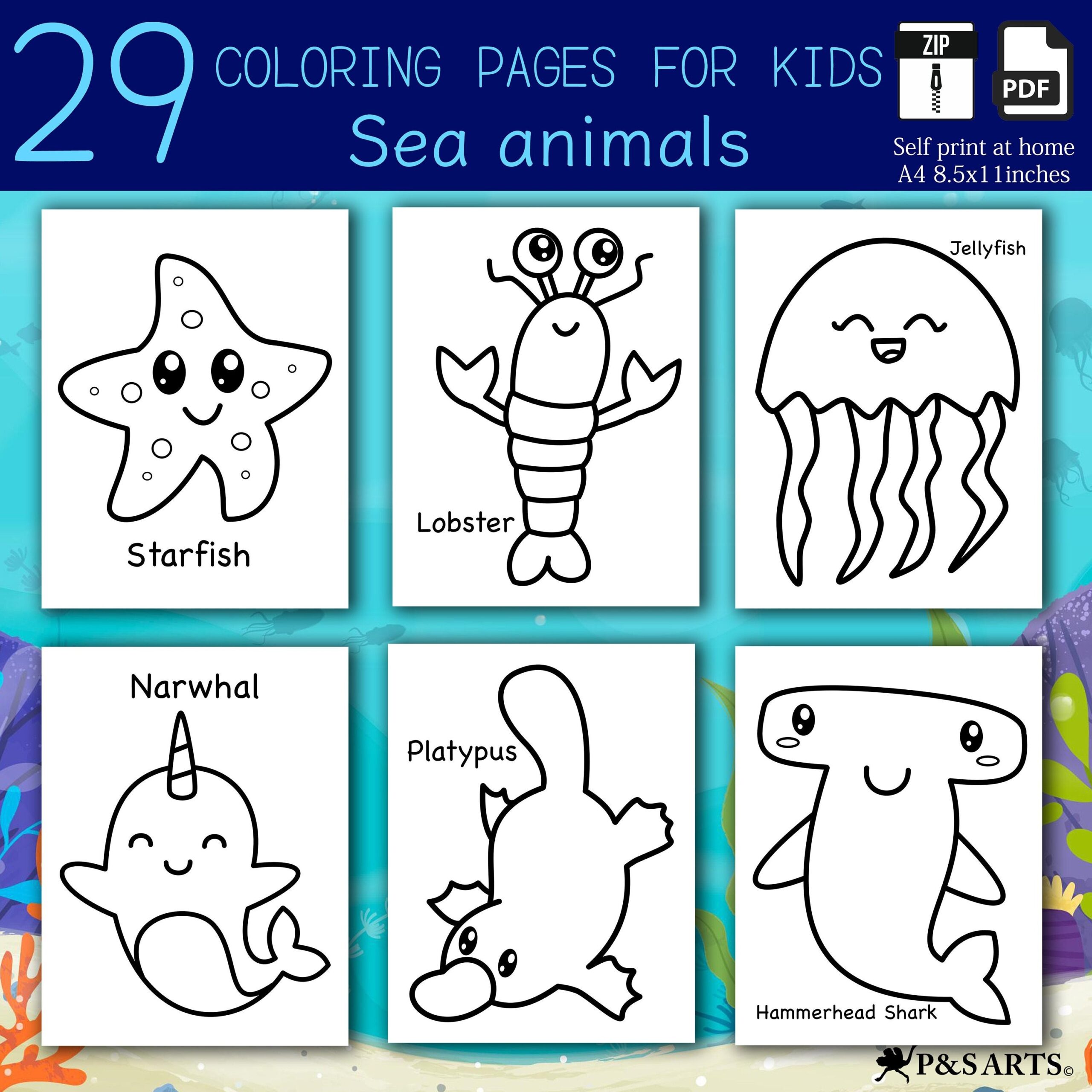 sea animals color pages sea animals color pages