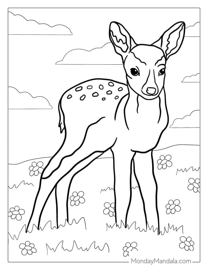 animal coloring page deer