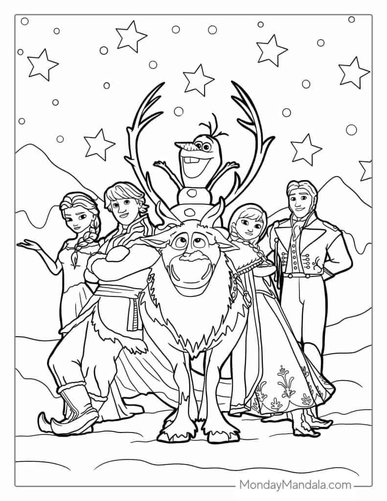 30 Frozen Coloring Pages Free PDF Printables 