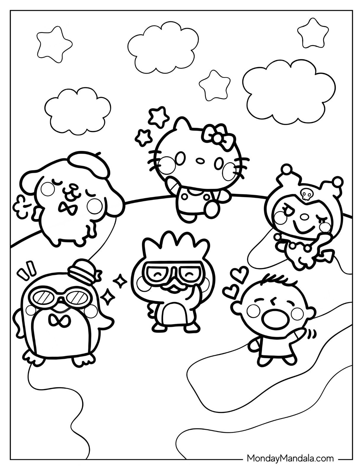 cute sanrio characters coloring pages