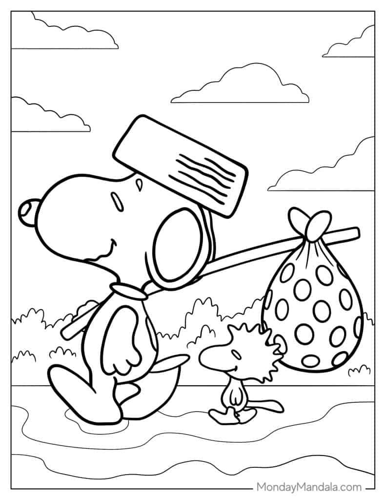 free coloring pages peanuts characters
