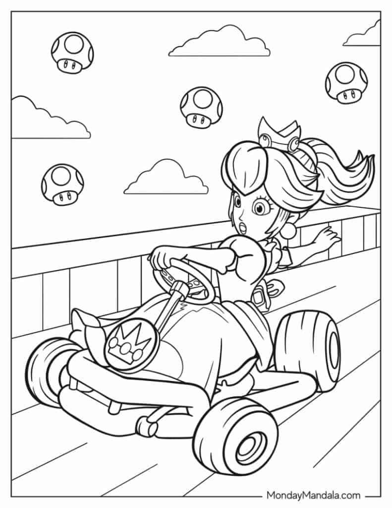 34 Mario Kart Coloring Pages Free PDF Printables 