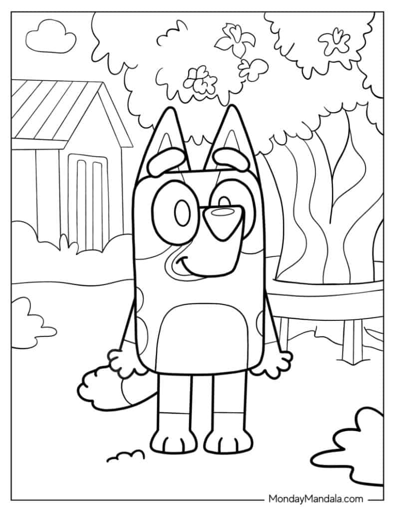 bluey characters coloring pages printable