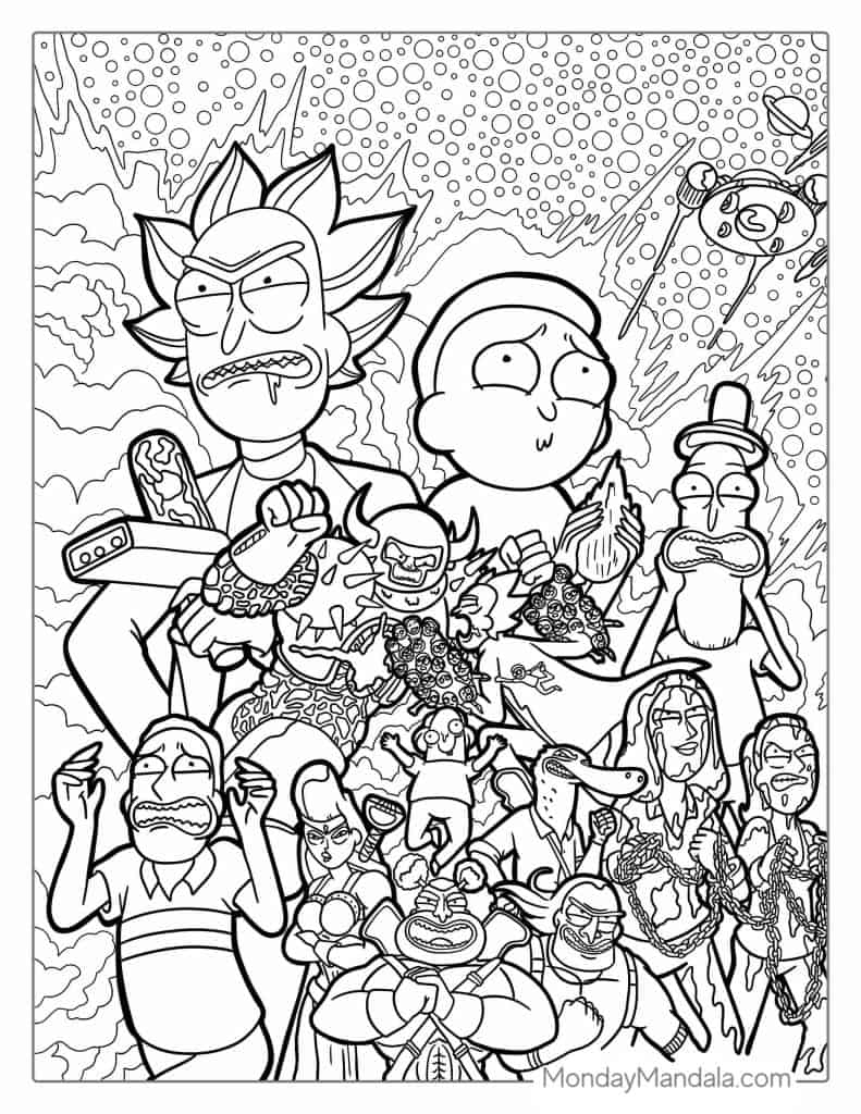 37 Rick And Morty Coloring Pages Free PDF Printables 
