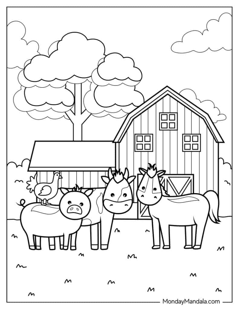free farm animal coloring pages