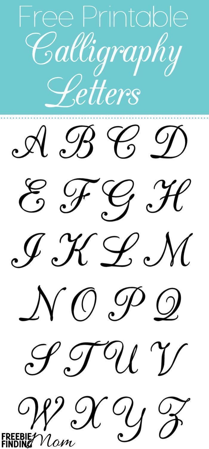 5 Free Printable Alphabet Calligraphy Letters Freebie Finding Mom