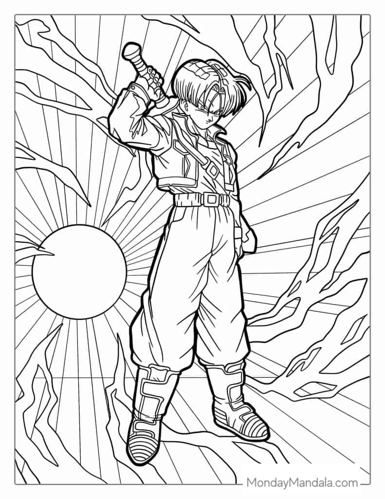 dragon ball z characters coloring pages