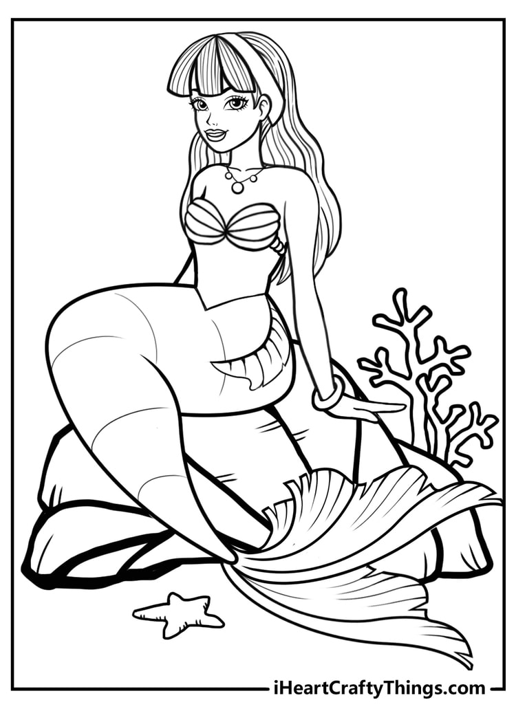 50 Mermaid Coloring Pages Free To Download PDF Printables 