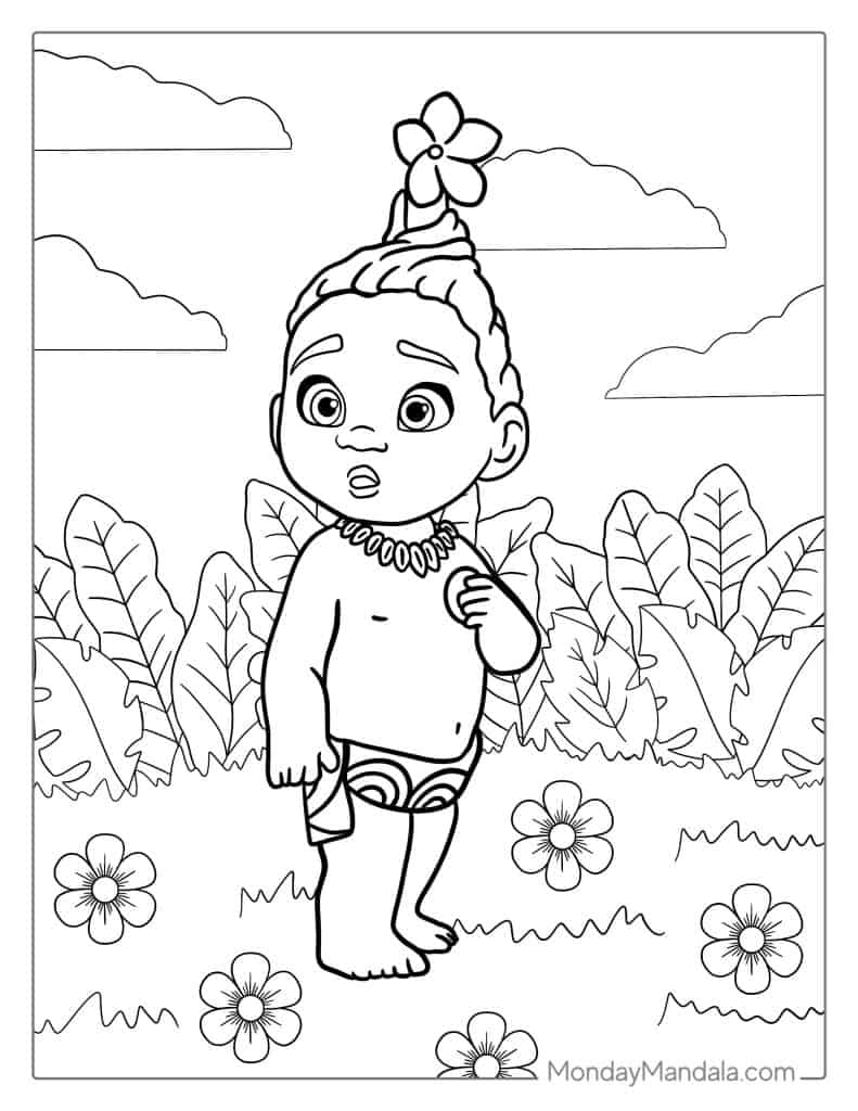 moana characters coloring pages