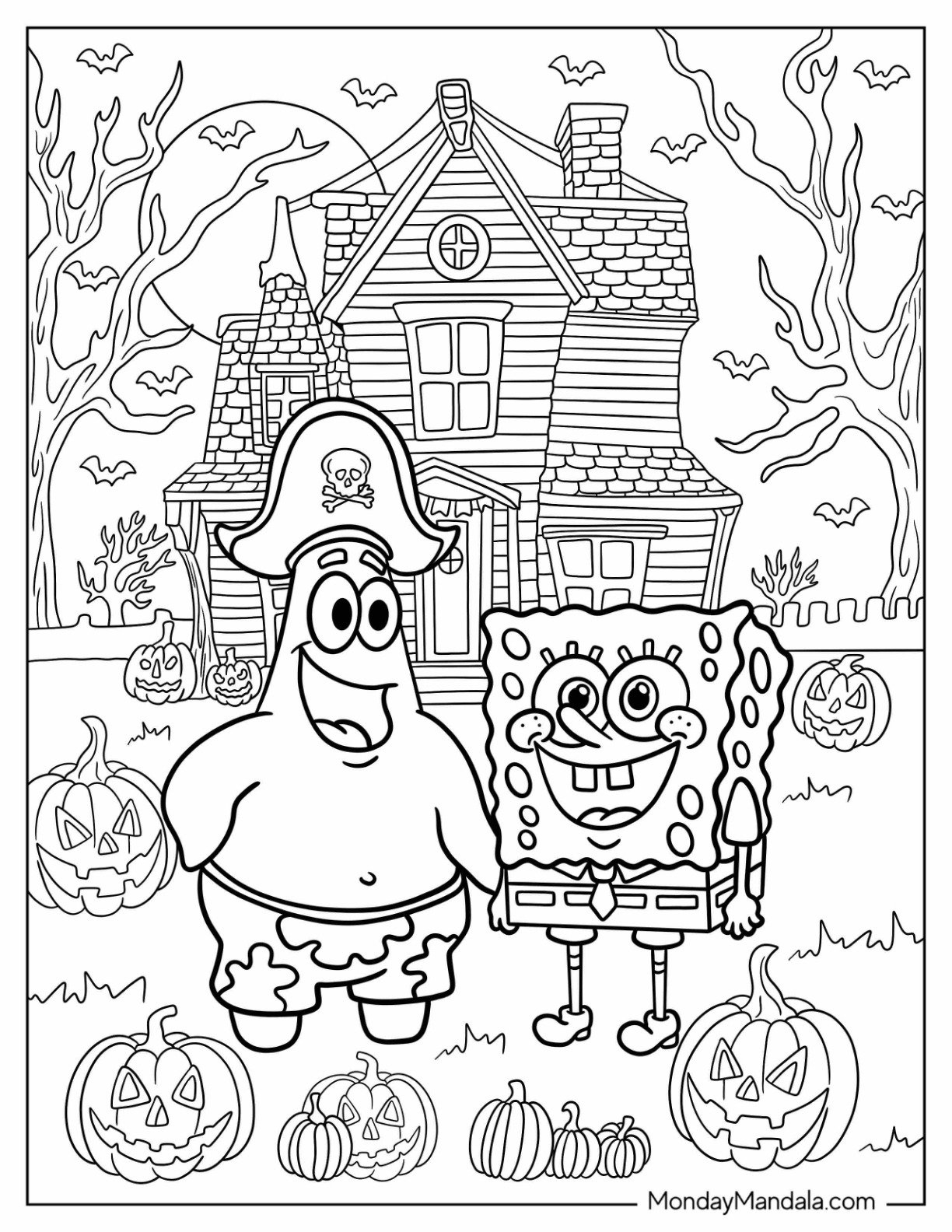 coloring pages of spongebob characters