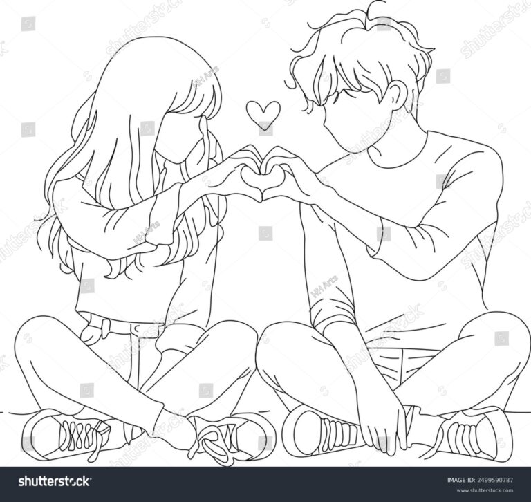 70 Anime Couple Coloring Pages Stock Vectors And Vector Art Shutterstock