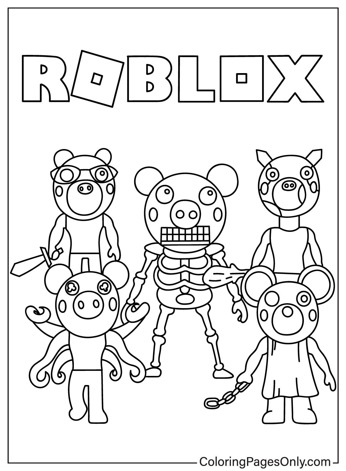 piggy roblox characters coloring pages