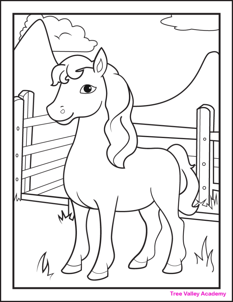 8 Farm Animal Coloring Pages Tree Valley Academy