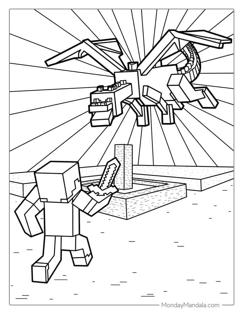 minecraft characters coloring pages