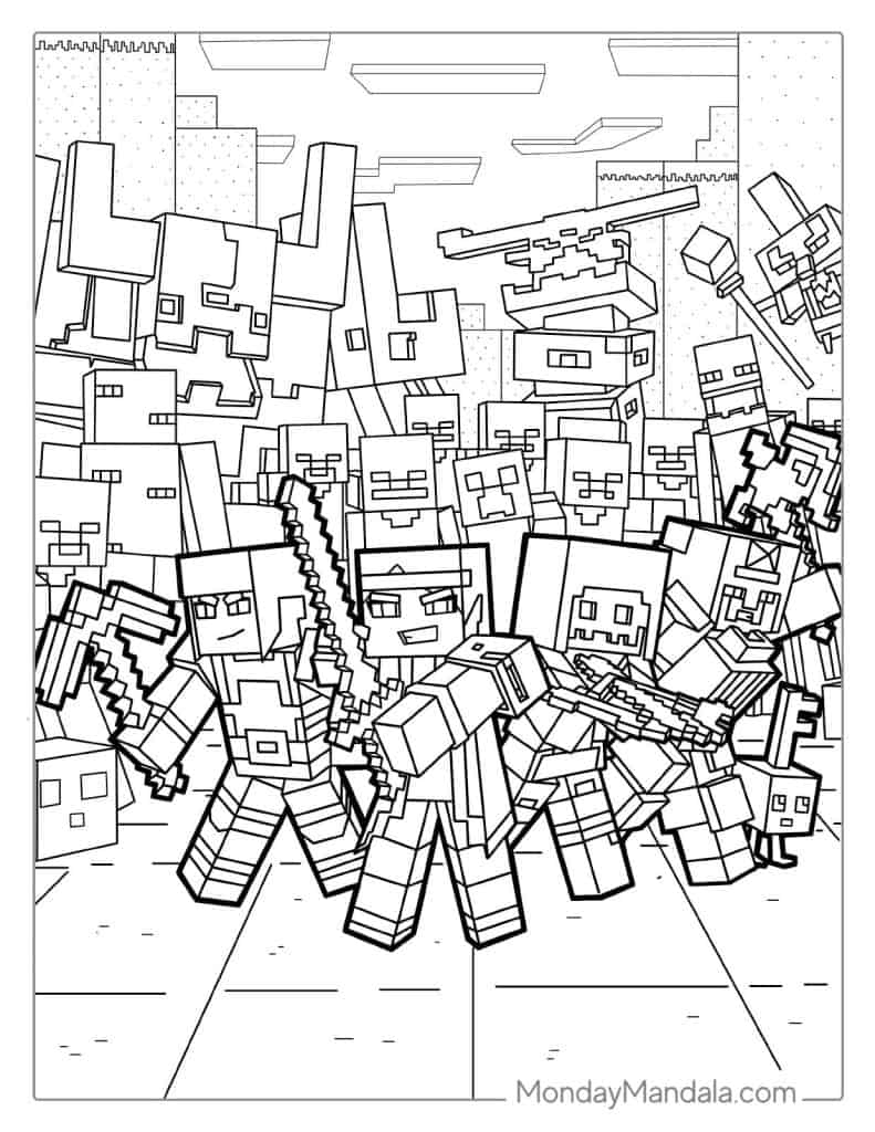 printable minecraft characters coloring pages