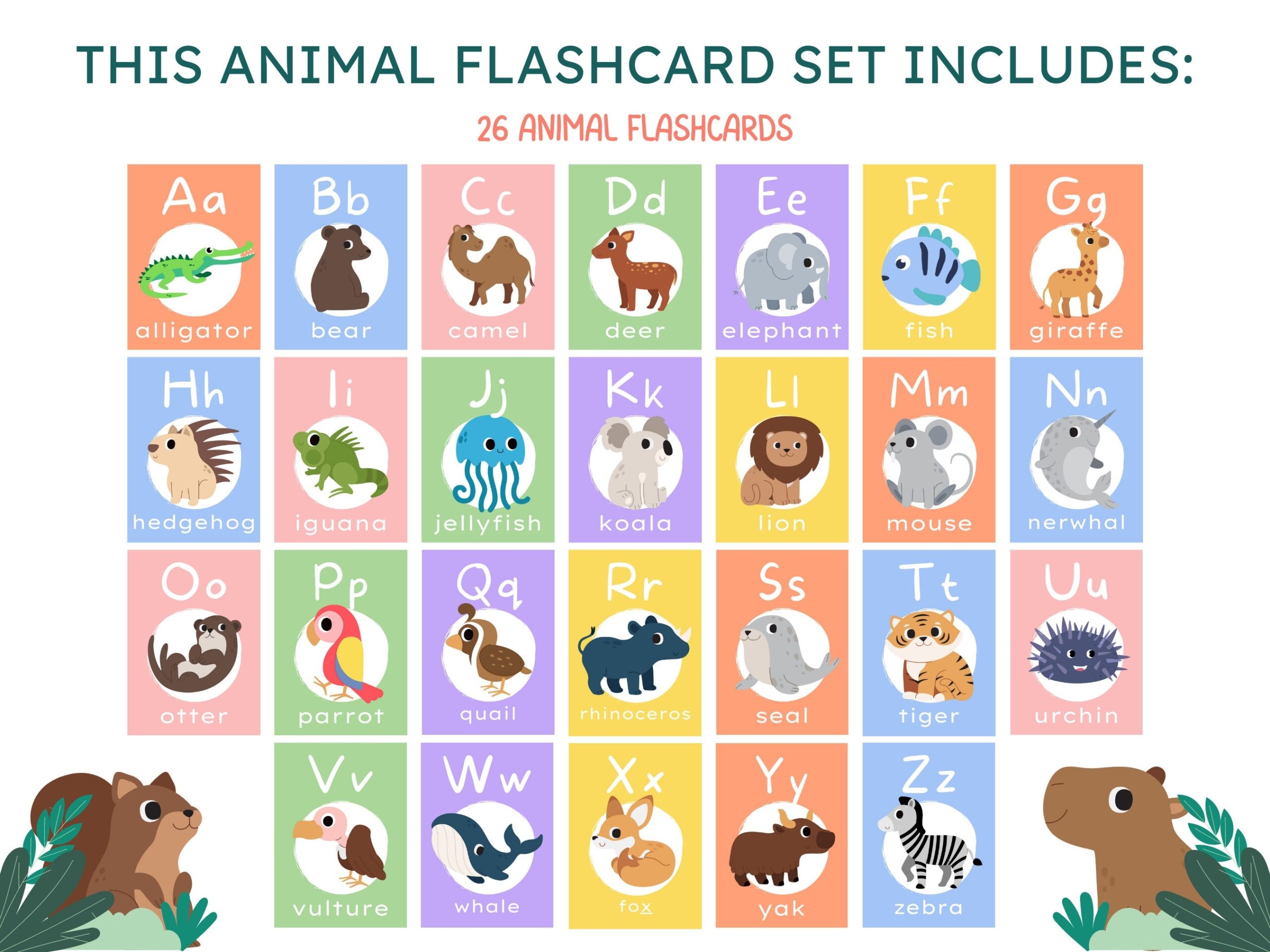 alphabet animals printable