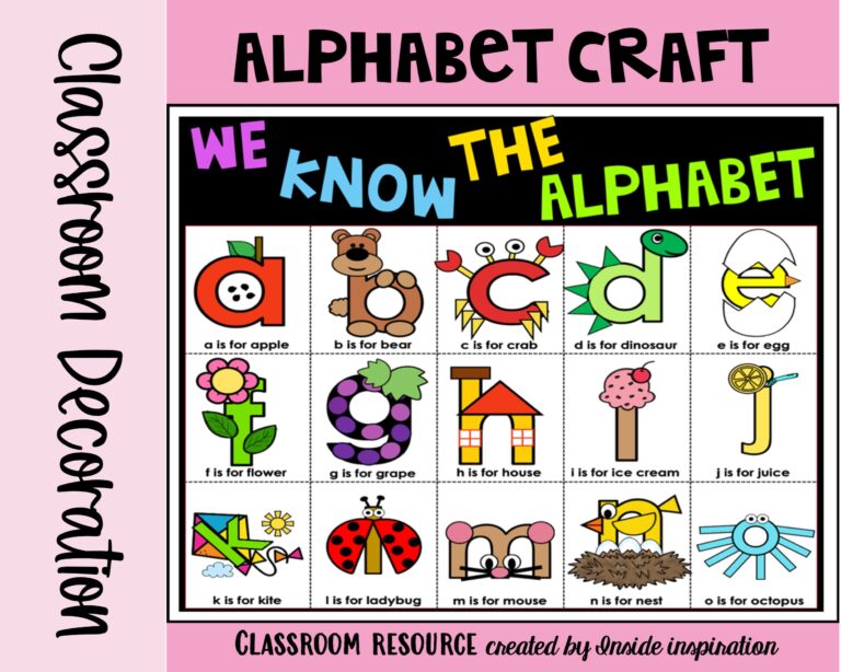 Alphabet Letter Crafts Printables Lower Case Letters A z Bulletin Board Letters Included Etsy