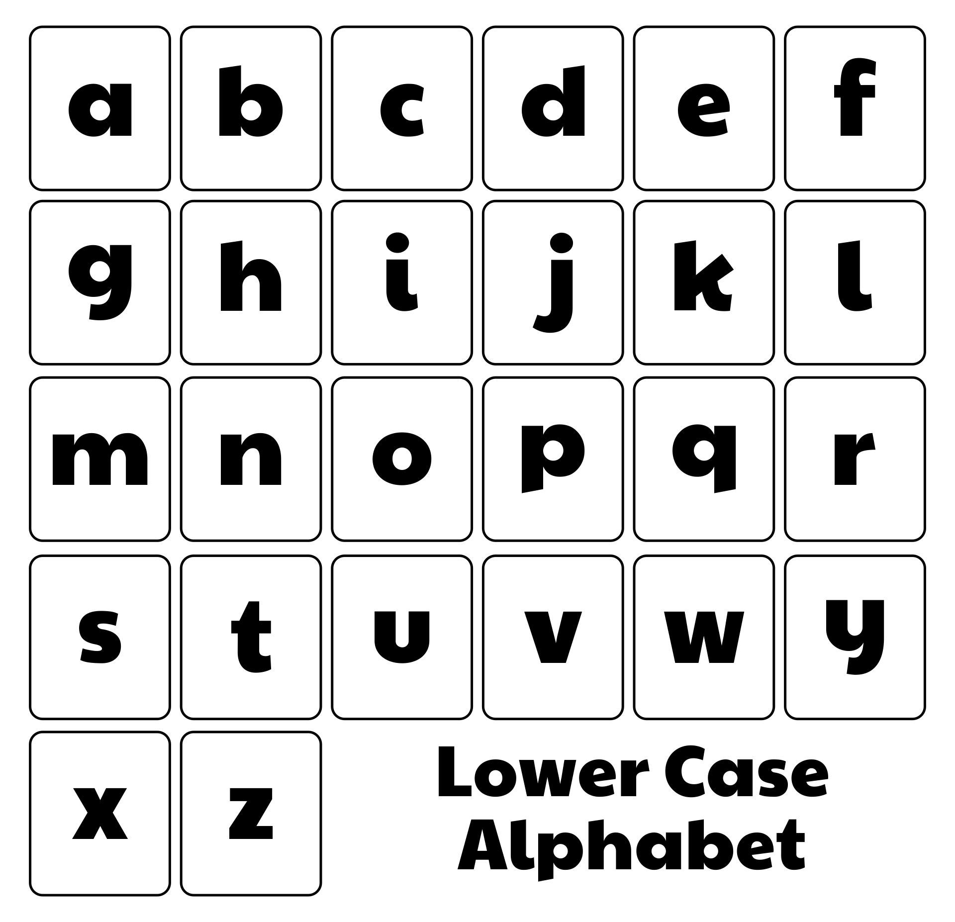 printable alphabet letters lower case