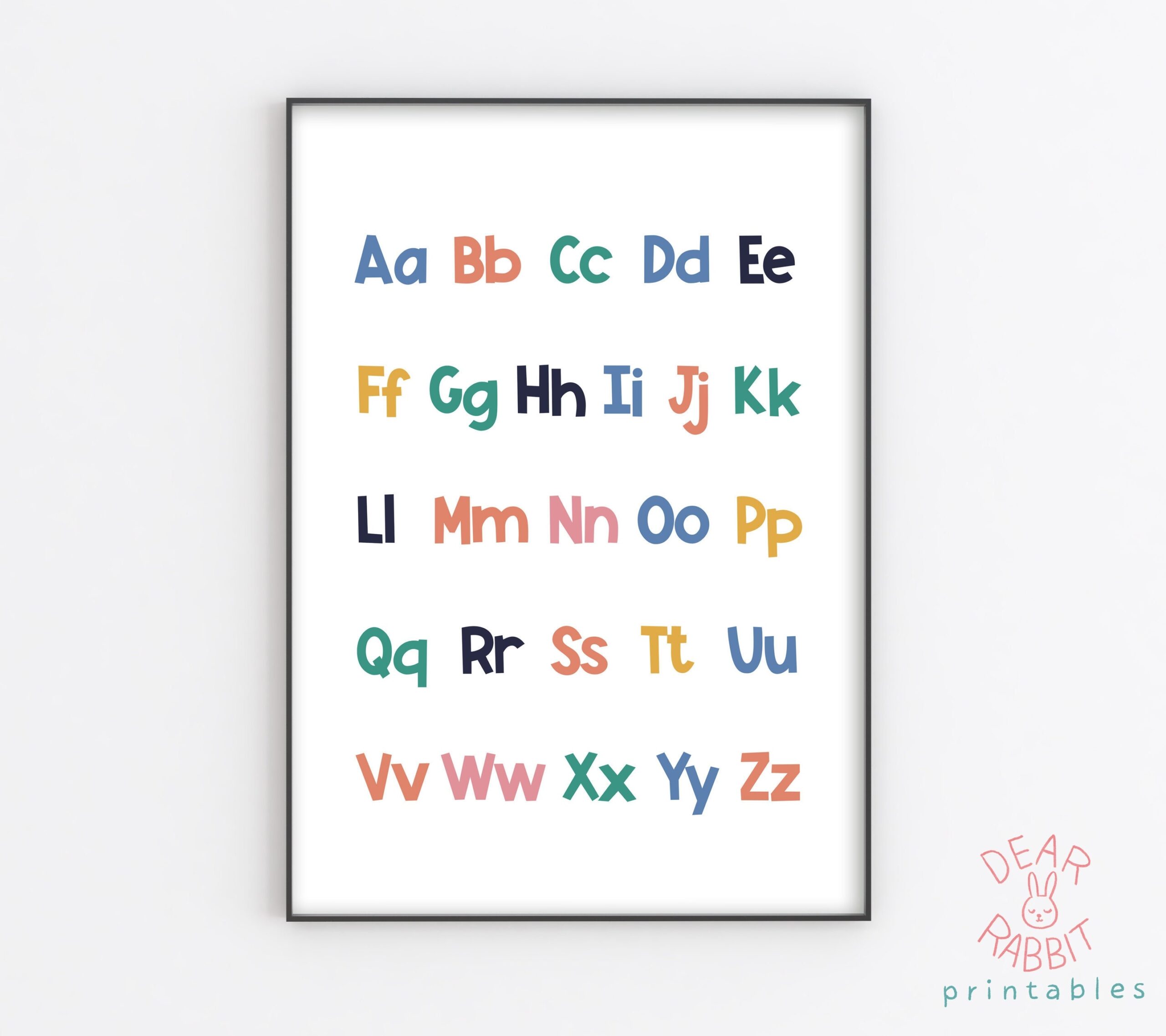 Alphabet Printable ABC Poster Alphabet Wall Art ABC Wall Art ABC Nursery Art Sign Nursery Sign Lowercase Alphabet Poster Kids Room Etsy